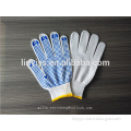 10 gauge blue pvc dotted white cotton safety knitted work gloves